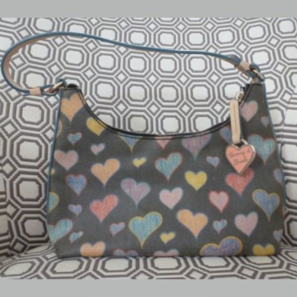 Dooney and Bourke Small Hobo Bag with Multicolored Hearts - Picture 2 of 6